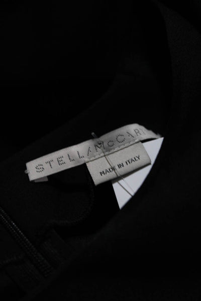 Stella McCartney Womens Draped Long Sleeve Crepe Mini Sheath Dress Black IT 40