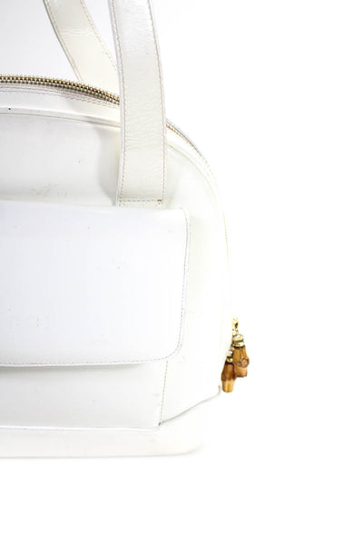 Gucci Womens Patent Leather Shoulder Handbag White