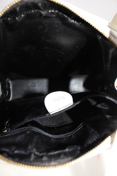 Gucci Womens Patent Leather Shoulder Handbag White
