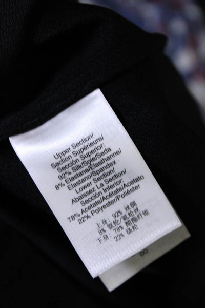 Designer Women's Sleeveless Knee Length Silk Panel Sheath Dress Black Size S