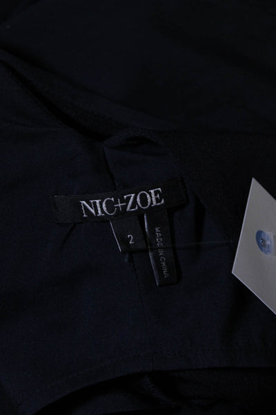 NIC+ZOE Women's Sleeveless V-Neck Straight Leg Jumpsuit Black Size 2