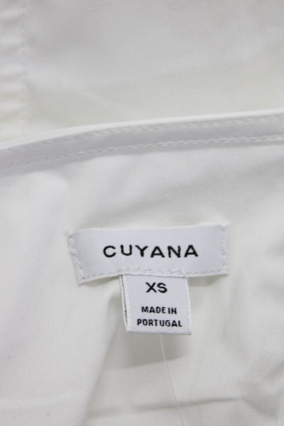 Cuyana Women's Open Back Long Sleeve Crewneck Blouse White Size XS