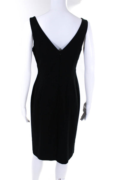 BCBGMAXAZRIA  Women's Lined Sleeveless V-Neck Sparkly Midi Dress Black Size 6
