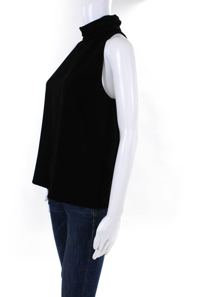 ALC Womens Sleeveless High Neck Snap Close Blouse Top Black Size S