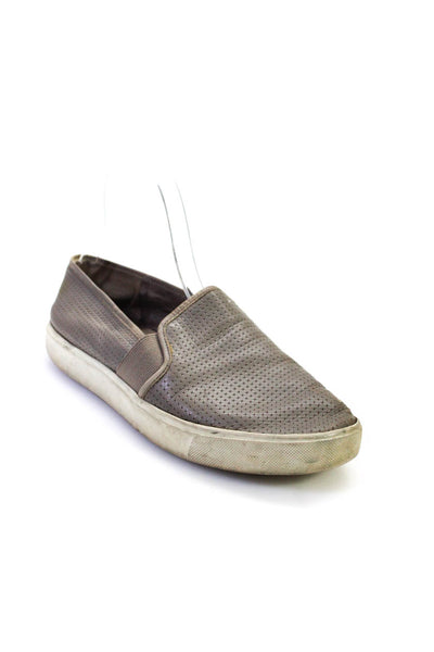 Vince Womens Leather Slip On Casual Loafers Shoes Gray Cream Size 6.5