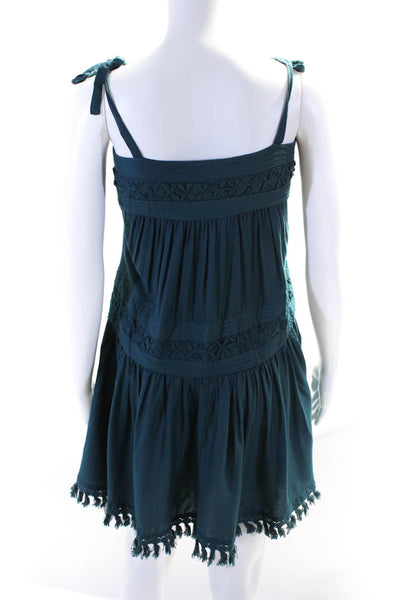 Floreat Womens Spaghetti Strap Dress Teal Blue Size Small