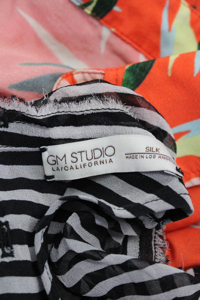 Solid & Striped GM Studio Womens Button Down Tops Orange Black Size S XS Lot 2