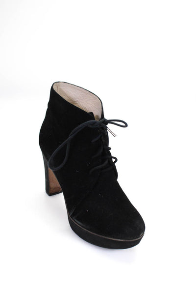 Kors Michael Kors Women's Divina Suede Lace Up Platform Heels Black Size 10