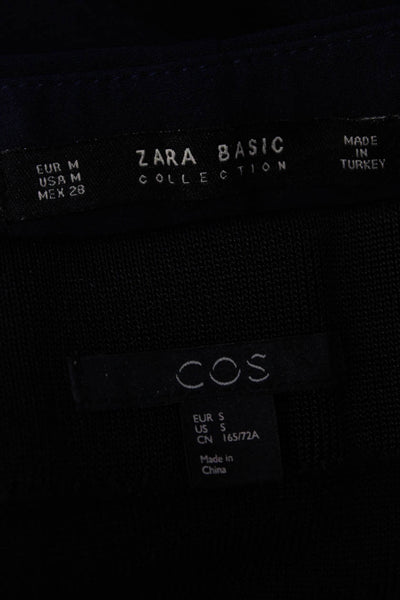 Cos Zara Basic Womens Short Skirt Straight Leg Pants Black Blue Size S M Lot 2