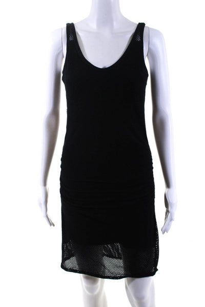 Michael Stars Women's V-Neck Sleeveless Mesh Mini Dress Black Size XS