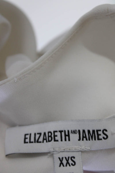 Elizabeth and James Womens Asymmetrical Hem Sleeveless Blouse White Size 2XS