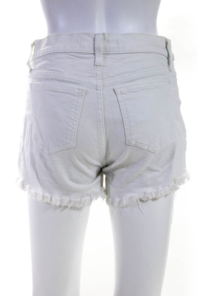 Joes Women's Midrise Two Pockets Fringe Hem Cut-Off Casual Short White Size 25