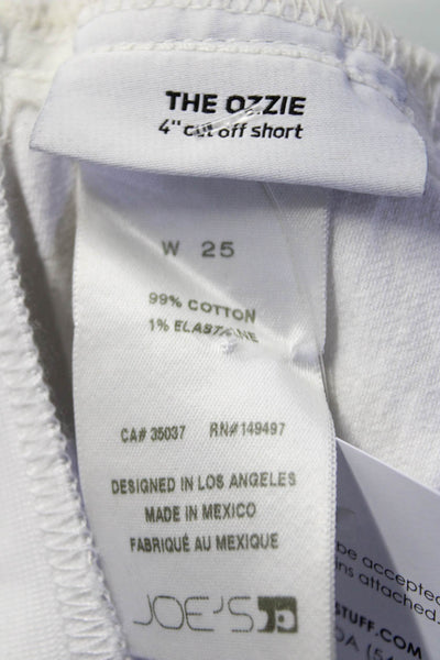 Joes Women's Midrise Two Pockets Fringe Hem Cut-Off Casual Short White Size 25
