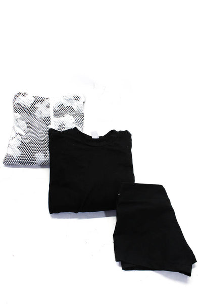 Nike Women's Zip Jacket Biker Shorts Sweater White Black Size M L OS Lot 3