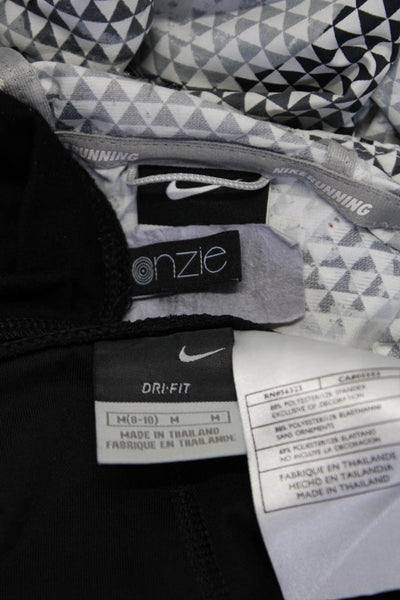Nike Women's Zip Jacket Biker Shorts Sweater White Black Size M L OS Lot 3