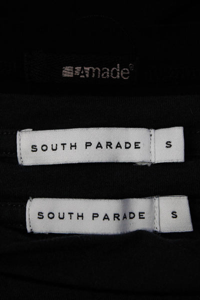 South Parade LA MAde Womens Graphic Tie Cold Shoulder Tops Black Size S M Lot 3
