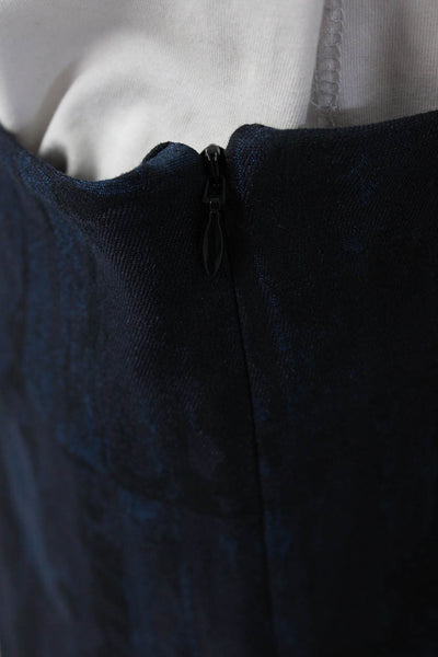 MM. La Fleur Women's Lined Mid-Rise Abstract Midi Pencil Skirt Blue Size 1X