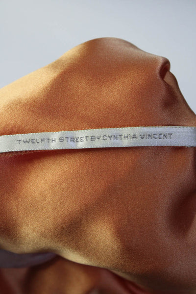 Twelfth Street by Cynthia Vincent Women's Silk V Neck Romper Orange Size M