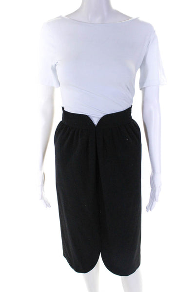 Brioni Roma Women's Lined Tulip Hem Straight Pencil Skirt Black Size S