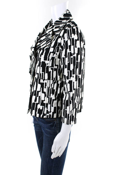 Michael Michael Kors Abstract Print Six Button Blazer Black White Size XS/TP