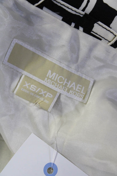 Michael Michael Kors Abstract Print Six Button Blazer Black White Size XS/TP