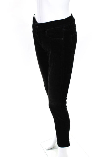 Ralph Lauren Purple Label Womens Velvet Low-Rise Straight Leg Jeans Black Sz 25