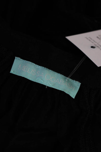 Melissa Odabash Women's Long Sleeve V-Neck Embroidered Mini Sundress Black M