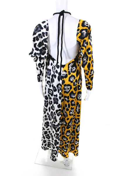Choosy Women's Animal Print Long Sleeve Open Back Maxi Dress Multicolor Size XS
