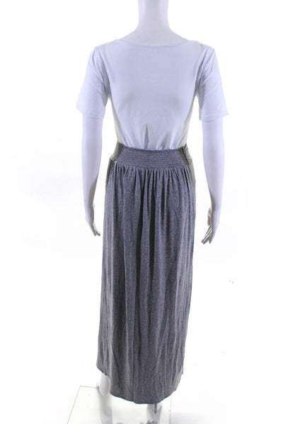Rebecca Taylor Womens Elastic Waist Pleated Casual Midi Skirt Gray Size XS