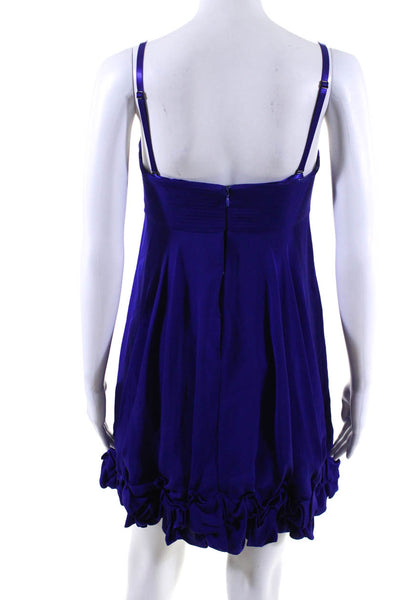 BCBG Max Azria Womens Empire Waist Pleat Spaghetti Strap Mini Dress Blue Size 2