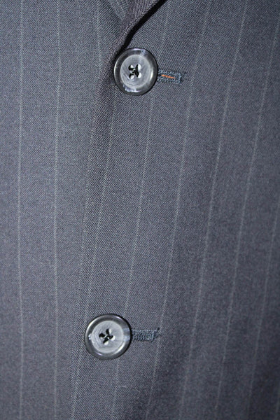 Brooks Brothers Mens Pinstripe Two Button Suit Jacket Blazer Dark Gray Size XL