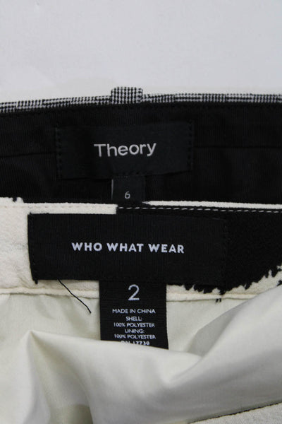 Who What Wear Theory Womens Spotted Skirt Pants White Black Gray Size 2 6 Lot 2