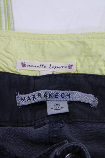 Nanette Lepore Marrakech Womens Striped Cropped Pants Green Gray Size 8 25 Lot 2