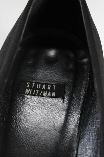 Stuart Weitzman Women's Square Toe Low Heel Classic Pumps Black Size 8