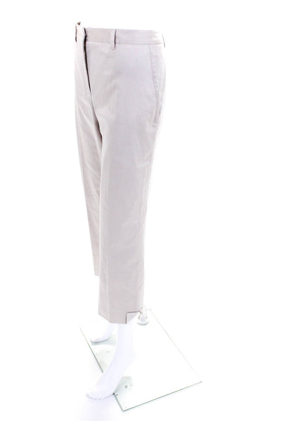 Jil Sander Women's Straight Leg Mid Rise Chino Pants Beige Size DE.42