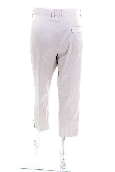 Jil Sander Women's Straight Leg Mid Rise Chino Pants Beige Size DE.42