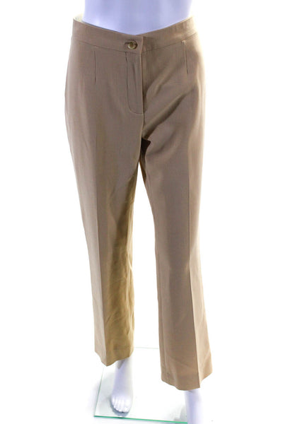 Celine Womens Vintage Pleated Flare Mid Rise Woven Dress Pants Beige Size FR 38