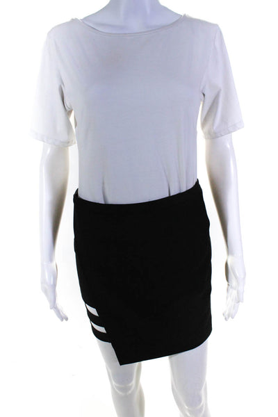 Mason Women's Lined Cutout Faux Wrap Mini Skirt Black Size 0