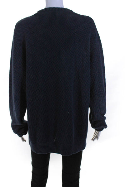 Theory Women's Long Sleeve Crew Neck Knit Sweater Dark Blue Size XL