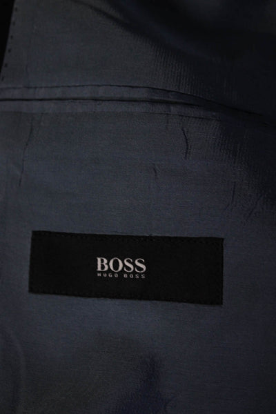 Boss Hugo Boss Men's Wool Notched Collar Lined Suit Blazer Black Size 42