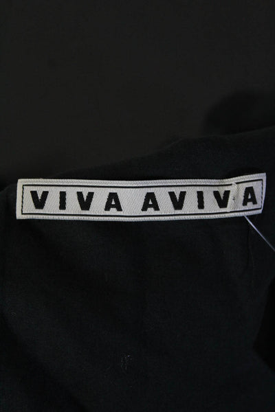 Viva Aviva Womens Spotted One Shoulder Side Zipped Ruffled Blouse Black Size XS