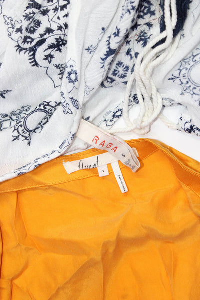 Floreat Raga Women's Sleeveless V Neck Tops Orange Blue Size S Lot 2