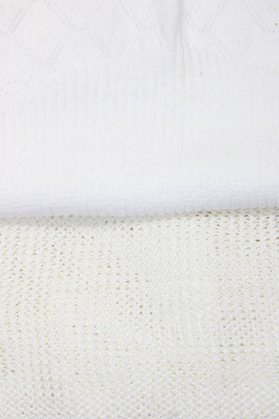 Minnie Rose Babaton Women's Sleeveless Knit Tank Blouse White Size L, Lot 2