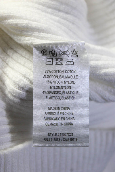 Minnie Rose Babaton Women's Sleeveless Knit Tank Blouse White Size L, Lot 2