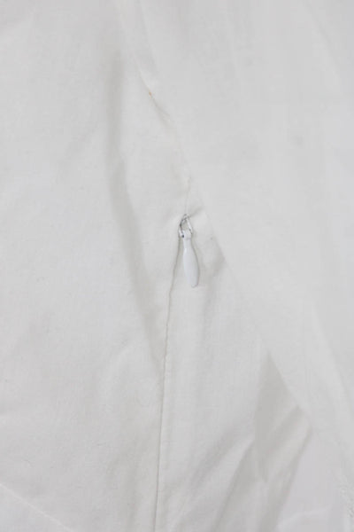Rixo Womens Cotton Half Sleeve V-Neck Button Down Blouse Top White Size XS