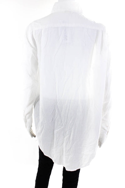 Sundry Womens Long Sleeve Button Up Woven Shirt Blouse White Size 1