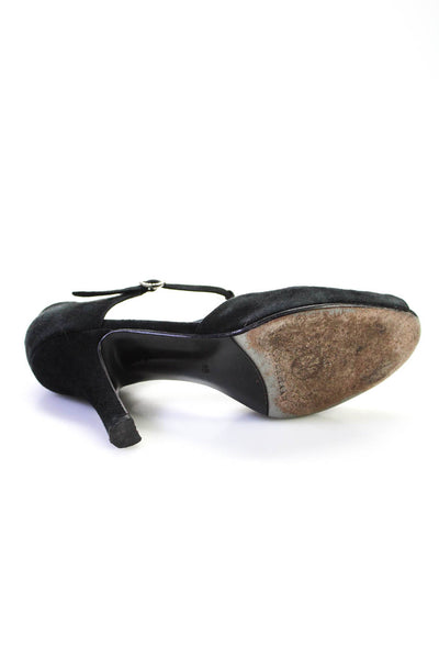 Cole Haan Womens Suede Lattice Ankle Strap Stiletto  Pumps Black Size 8