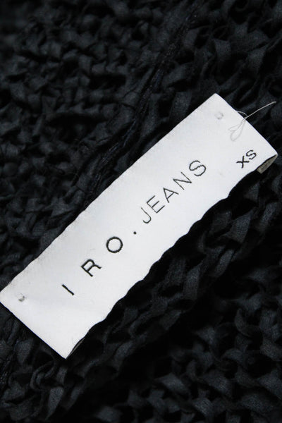 IRO Jeans Jeans Womens Long Sleeve Open Knit Cardigan Sweater Black Size XS