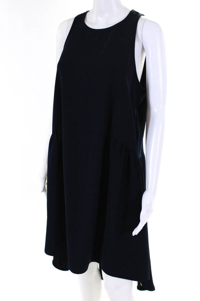 Pleione Womens Sleeveless Asymmetrical Dress Navy Blue Size Medium