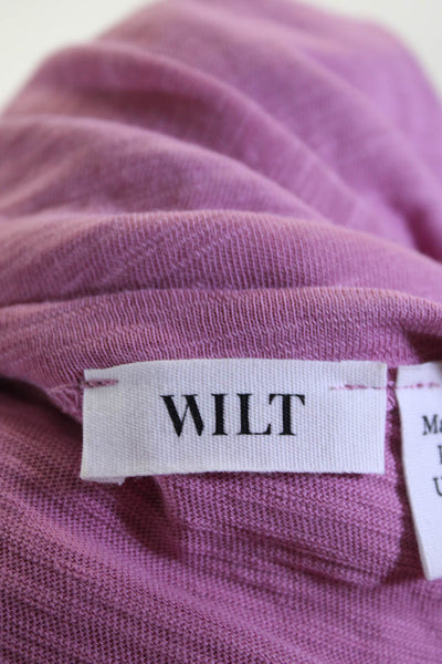 Wilt Womens Short Sleeve Midi Dress Pink Cotton Size Large